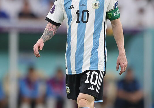 Lionel Messi con la camiseta de la selección de Argentina durante un partido