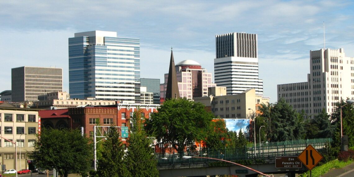 Vista de la ciudad de Portland, Oregon