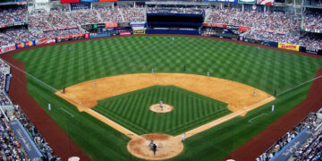 Vista del campo de beisbol del Yankee Stadium en Nueva York