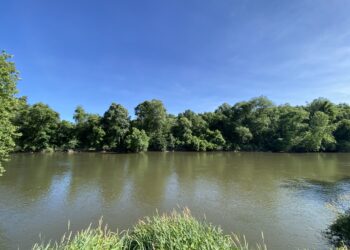 El rio French Broad a su paso por el oeste de Carolina del Norte